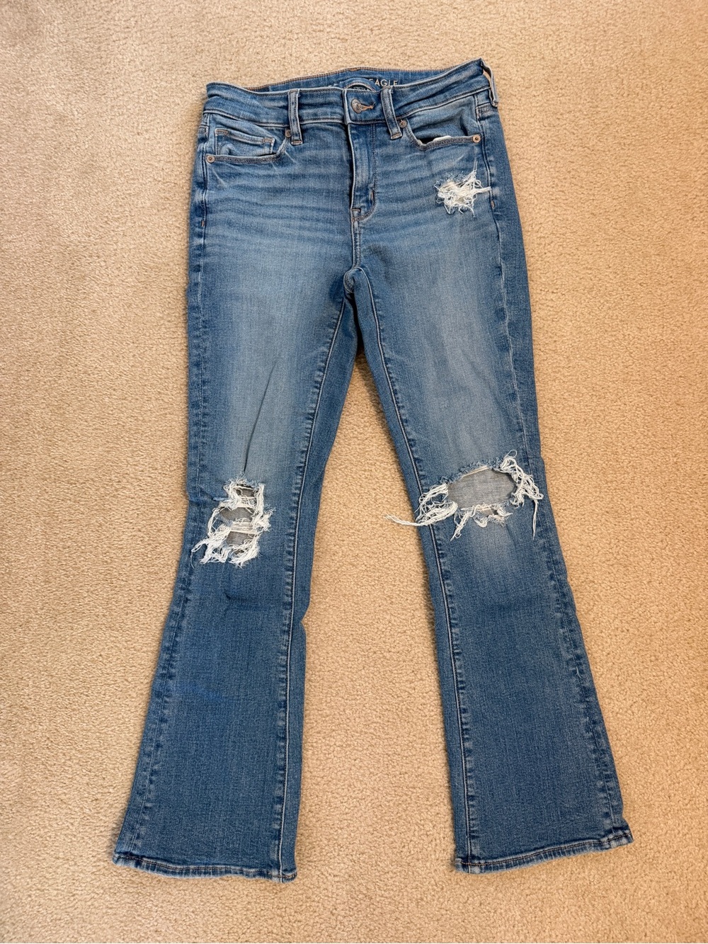 American Eagle High-Rise Skinny Kick Flare Jeans Women's Size 4 Short